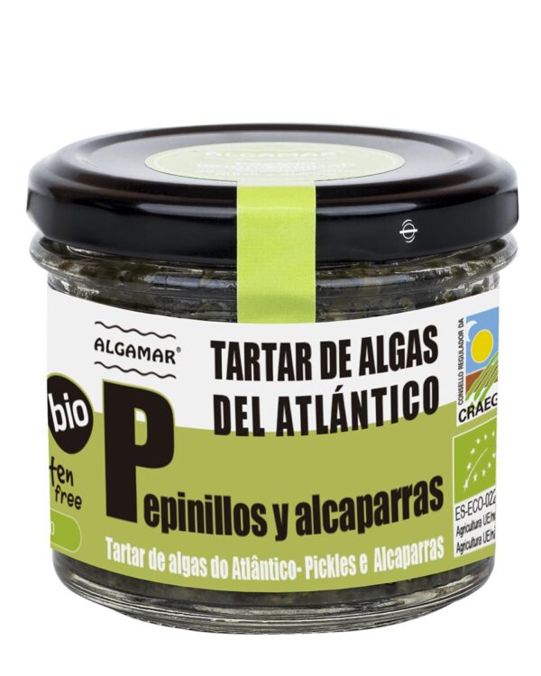 Tártar de algas con pepinillos y alcaparras